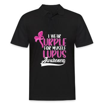 Je porte du violet pour moi-même Conscience du lupus - Polo Homme - noir - Devant - Kai (181cm)