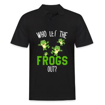 Wer lässt die Frösche raus Kinder Vorschule Frosch Squad Fr. - Männer Poloshirt - Schwarz - Vorne - Kai (181cm)