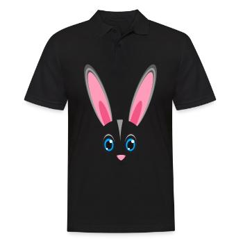 Costume d'Halloween paresseux visage animal drôle de lapin - Polo Homme - noir - Devant - Kai (181cm)