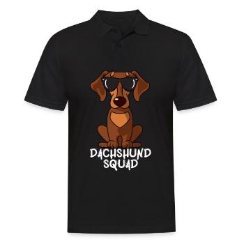 Chien Maman Chien Papa Love-r Funny Teckel Squad - Polo Homme - noir - Devant - Kai (181cm)