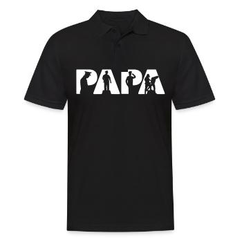 Police Dad T Shirt, Funny Police Papa Father Gift - Men's Polo Shirt - black - Front - Kai (181cm)