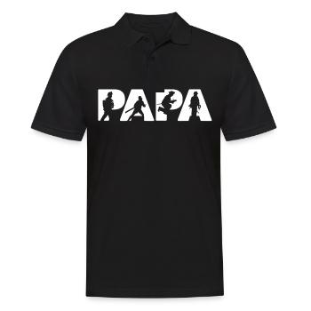 Firefighter Dad T Shirt, Funny Firefighter Papa Fa - Men's Polo Shirt - black - Front - Kai (181cm)