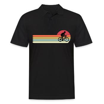 Chemise de cyclisme drôle, cadeau de cyclisme vintage rétro fo - Polo Homme - noir - Devant - Kai (181cm)