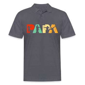 Archer Dad, Retro Papa Archery Father's Gift - Men's Polo Shirt - charcoal grey - Front - Nico (186cm)