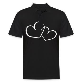 Herzen Symbol - Männer Poloshirt - Schwarz - Vorne - Kai (181cm)