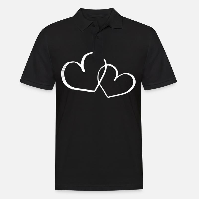 Herzen Symbol - Männer Poloshirt - Schwarz