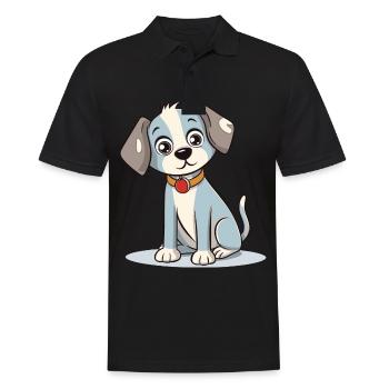 Niedliches Hundedesign für Hundebesitzer - Männer Poloshirt - Schwarz - Vorne - Kai (181cm)