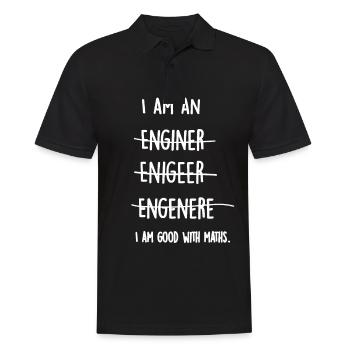 Cadeau de physique mathématique étudiant ingénieur drôle - Polo Homme - noir - Devant - Kai (181cm)