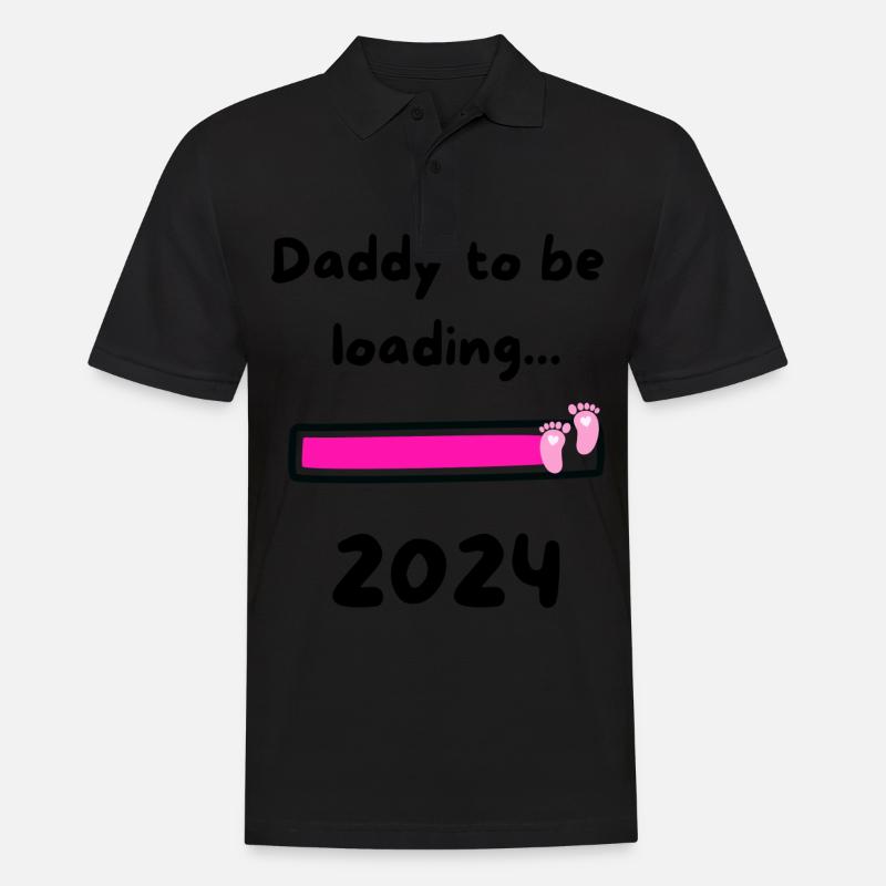 Daddy loading 2024 Girl - Männer Poloshirt - Schwarz