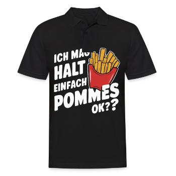 Frites, frites, restauration rapide - Polo Homme - noir - Devant - Kai (181cm)