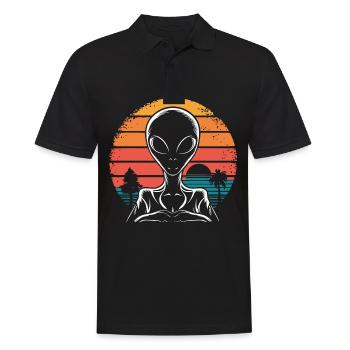 Alien UFO Aliens Außerirdischer - Men's Polo Shirt - black - Front - Kai (181cm)