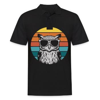 oiseau de nuit hibou hibou oiseau - Polo Homme - noir - Devant - Kai (181cm)