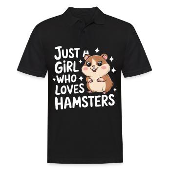 Hamster - Männer Poloshirt - Schwarz - Vorne - Kai (181cm)