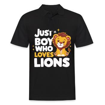 Lion Lion Animal Africa - Men's Polo Shirt - black - Front - Kai (181cm)