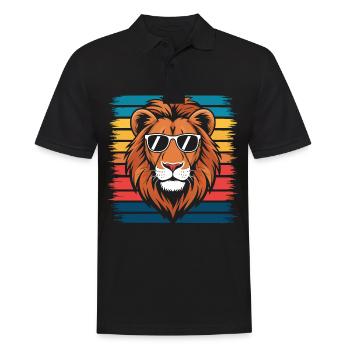 Lion Lion Animal Africa - Men's Polo Shirt - black - Front - Kai (181cm)