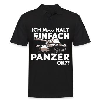 Panzer Kampfpanzer Panzerkampfwagen Panzerfahrer - Männer Poloshirt - Schwarz - Vorne - Kai (181cm)