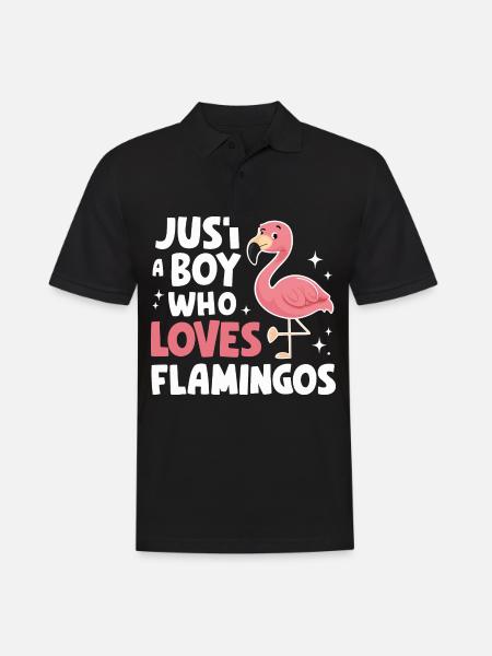 Flamingo Tier Rosa - Männer Poloshirt - Schwarz