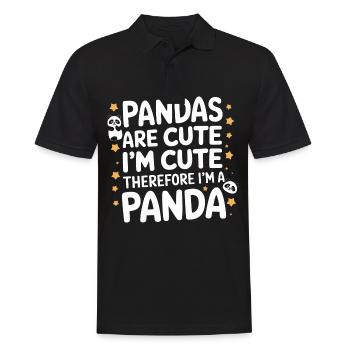 Pandabär Panda Tier Pandas - Männer Poloshirt - Schwarz - Vorne - Kai (181cm)