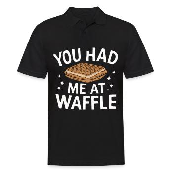 Waffeln Frühstück Süßigkeiten - Männer Poloshirt - Schwarz - Vorne - Kai (181cm)