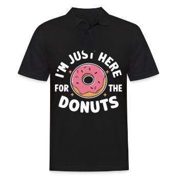Donut Donuts Süßigkeiten Bagel - Männer Poloshirt - Schwarz - Vorne - Kai (181cm)