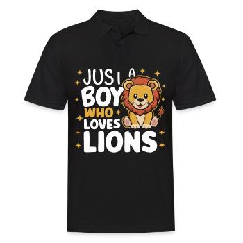 Lion Lion Animal Africa - Men's Polo Shirt - black - Front - Kai (181cm)