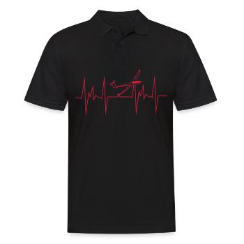 herzschlag diana 2 Segelflugzeug Segelflieger - Männer Poloshirt - Schwarz - Vorne - Kai (181cm)
