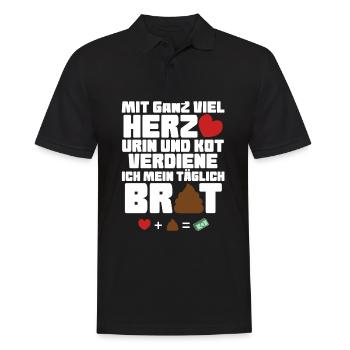 Altenpfleger Krankenpfleger Pfleger Pflegedienst - Männer Poloshirt - Schwarz - Vorne - Kai (181cm)