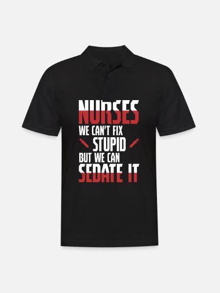 Nurse - Sedate It - Nurse Nursing Krankschwester - Männer Poloshirt - Schwarz