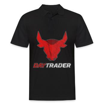 Daytrader - Stock Market Stock Bull - Men's Polo Shirt - black - Front - Kai (181cm)