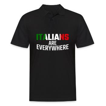 ITALY Italian - Men's Polo Shirt - black - Front - Kai (181cm)