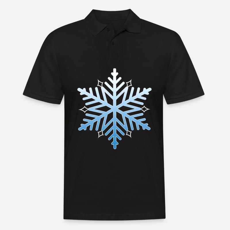 Schneeflocke - Männer Poloshirt - Schwarz