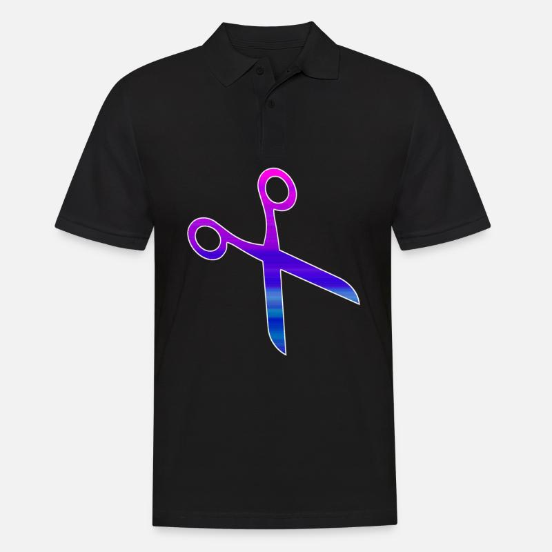 Ciseaux de coiffeur - Polo Homme - noir