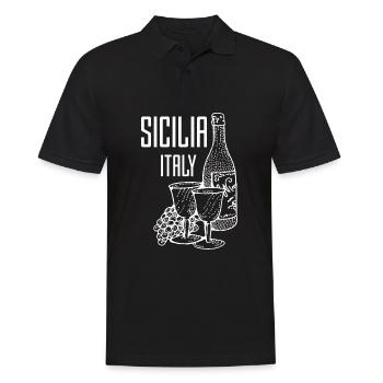 SICILIA sicilian Sizilien Siciliana italy - Männer Poloshirt - Schwarz - Vorne - Kai (181cm)