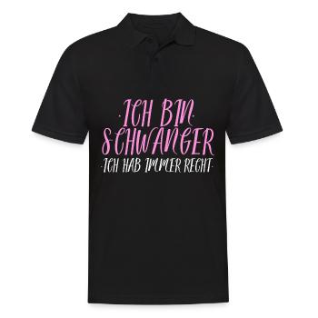 Ich bin Schwanger - Lustiger Spruch Geschenk Mama - Männer Poloshirt - Schwarz - Vorne - Kai (181cm)