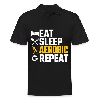 Aerobics - Men's Polo Shirt - black - Front - Kai (181cm)