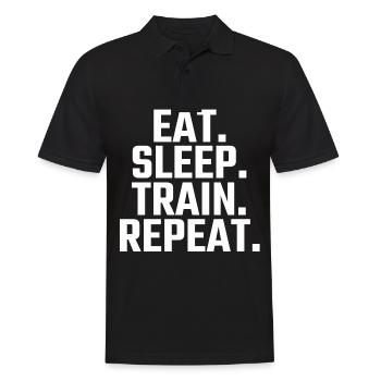 Eat Sleep Train Repeat - Männer Poloshirt - Schwarz - Vorne - Kai (181cm)