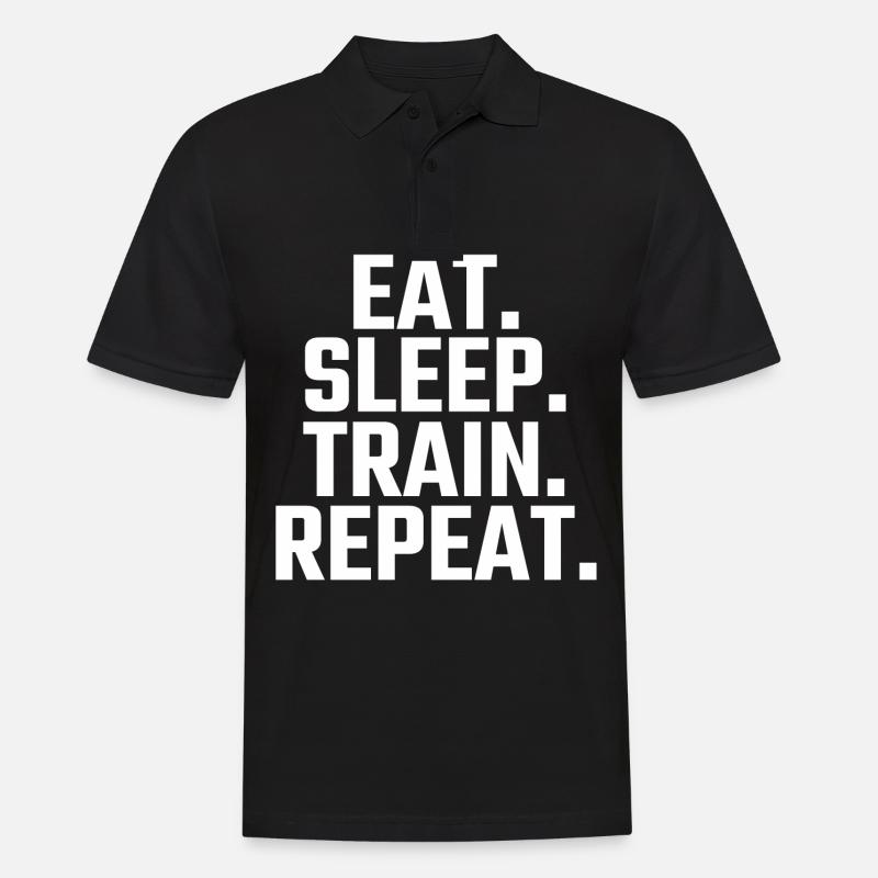 Eat Sleep Train Repeat - Polo Homme - noir