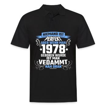 1978 - Men's Polo Shirt - black - Front - Kai (181cm)