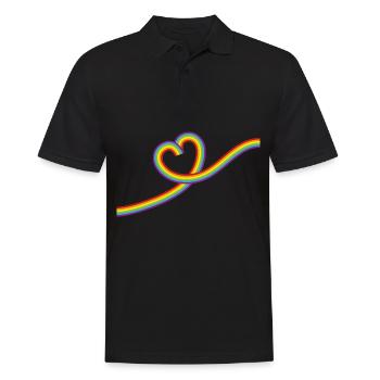 L’amour, c’est l’amour ! Déclaration Gay Pride LGBTQI+ - Polo Homme - noir - Devant - Kai (181cm)