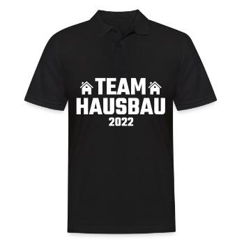 Team Hausbau 2022 Bauherr Bauherrin Baustelle - Männer Poloshirt - Schwarz - Vorne - Kai (181cm)
