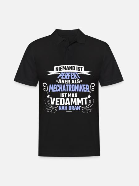 Mechatroniker Spruch Geschenk - Männer Poloshirt - Schwarz
