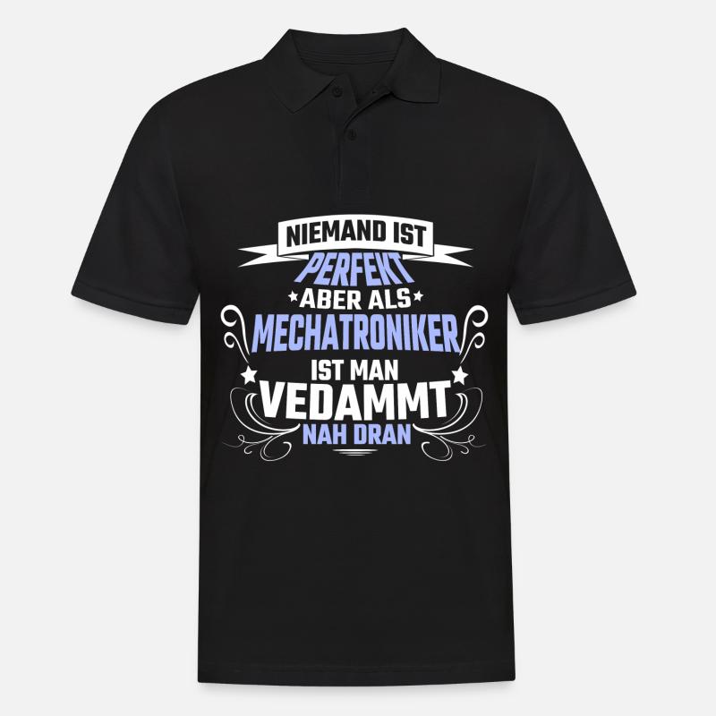 Mechatroniker Spruch Geschenk - Männer Poloshirt - Schwarz