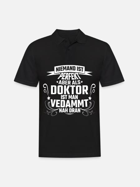 Doktor - Männer Poloshirt - Schwarz