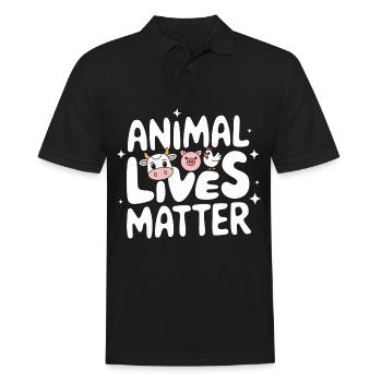 Vegetarian Vegan Veggie Vegetarian - Men's Polo Shirt - black - Front - Kai (181cm)