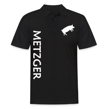Metzger, Fleischer, Schlachter - Männer Poloshirt - Schwarz - Vorne - Kai (181cm)