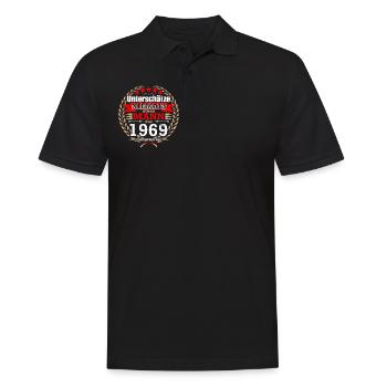 Unterschätze NIE einen Mann, der 1969 geboren ist! - Männer Poloshirt - Schwarz - Vorne - Kai (181cm)