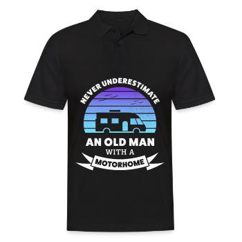 Ne sous-estimez jamais un vieil homme avec un camping-car - Polo Homme - noir - Devant - Kai (181cm)
