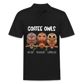Kaffee Eulen Espresso Regular Coffee Owls Barista - Männer Poloshirt - Schwarz - Vorne - Kai (181cm)