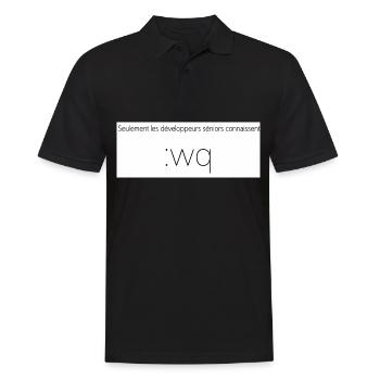 seulement les developpeurs seniors connaissent - Polo Homme - noir - Devant - Kai (181cm)