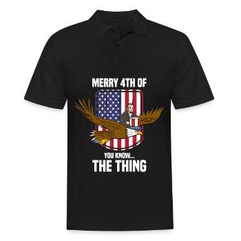 USA Flagge | Patriot Patriotismus Amerika Geschenk - Männer Poloshirt - Schwarz - Vorne - Kai (181cm)